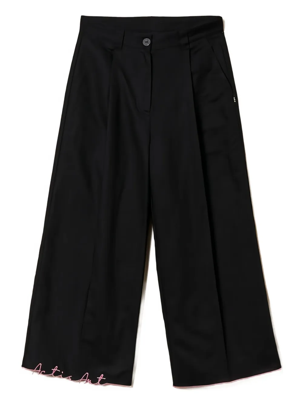 

Брюки широкого кроя с вышивкой Twinset, черный