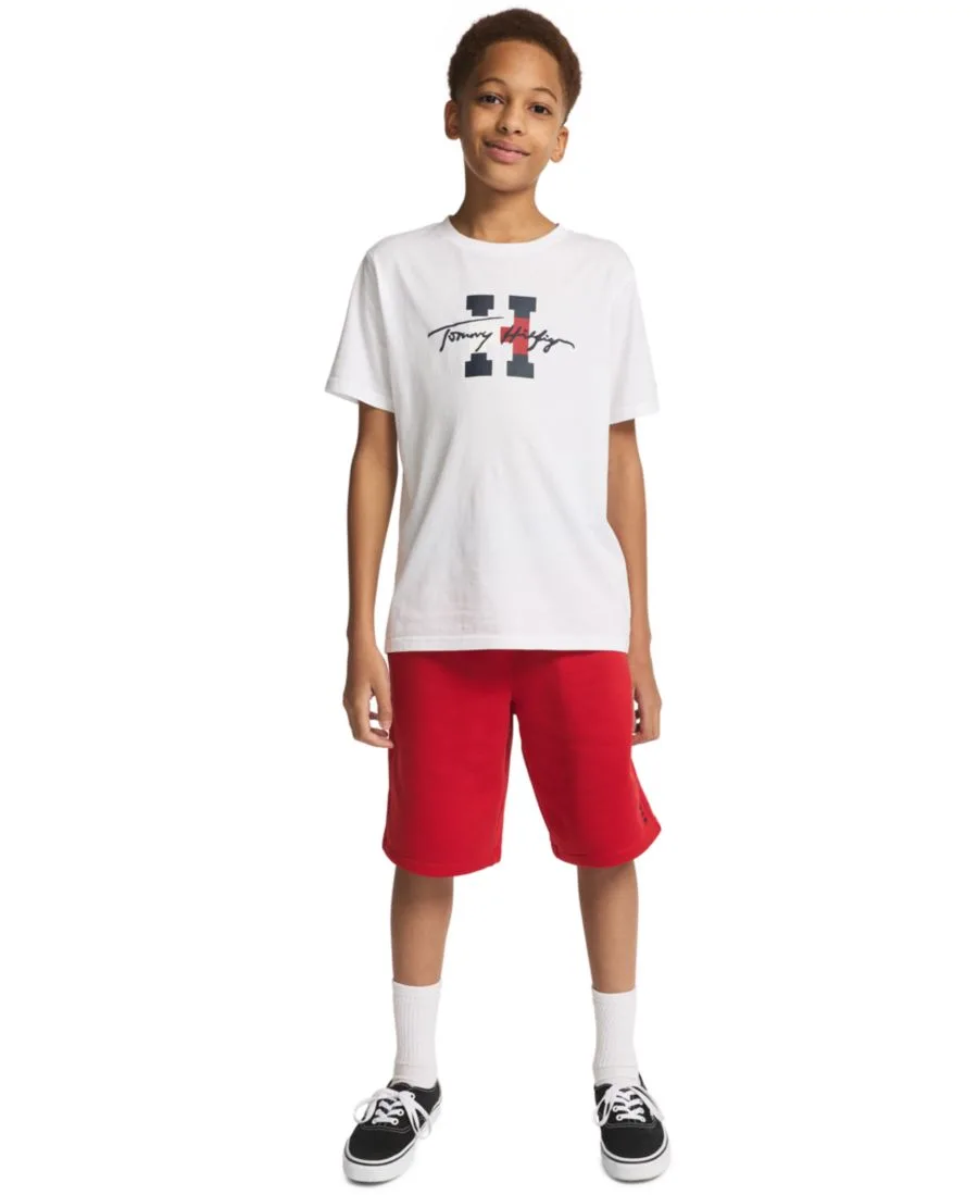 Детские шорты Tommy Knit Pull-On Shorts для мальчиков 8-20 лет Tommy Hilfiger, tommy красный — фото 2