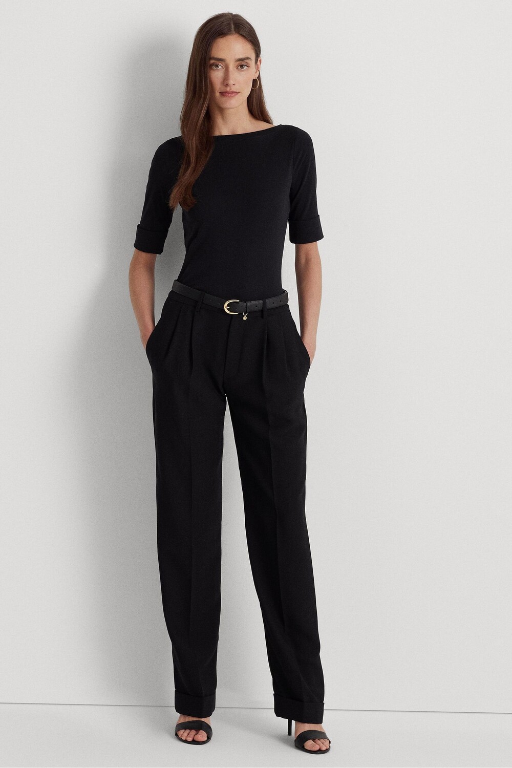 Топ Ralph Lauren Lauren Judy из эластичного хлопка Lauren Ralph Lauren, черный — фото 3