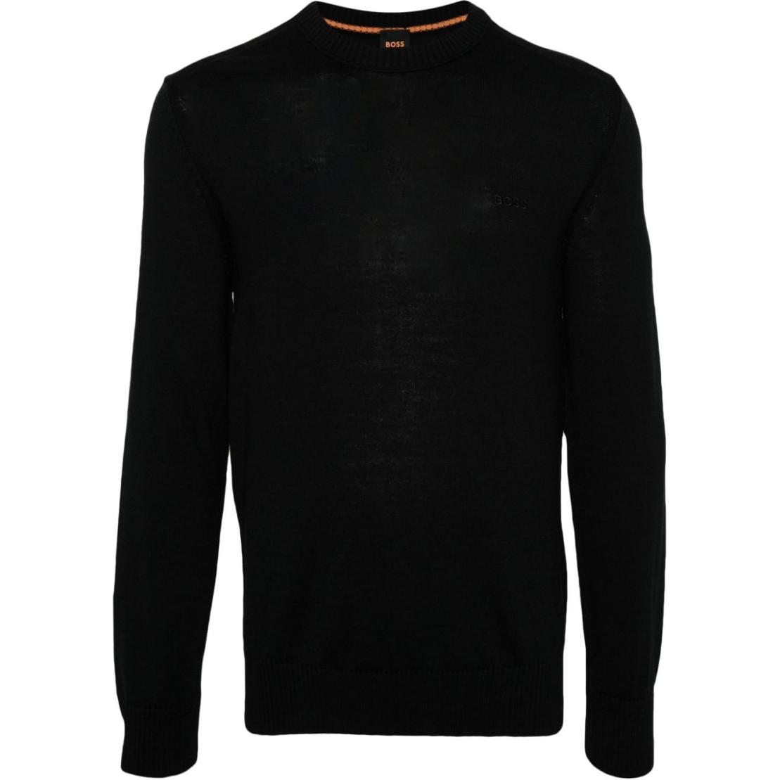 

Свитер с вышитым логотипом HUGO BOSS, черный