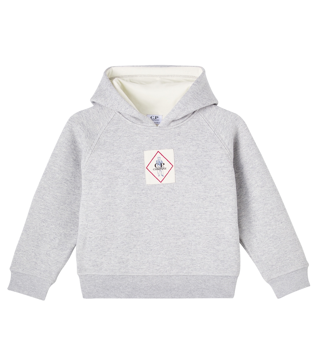 

Логотип хлопковый худи из флиса C.P. Company Kids, Grigio Ch.M/Grisette