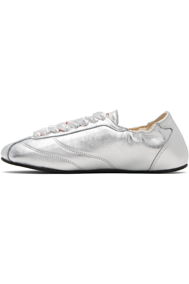 Шелковые теннисные кроссовки Repetto, серебряный — фото 3