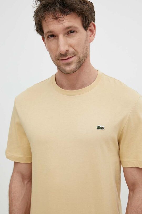 

Хлопковая футболка Lacoste, бежевый