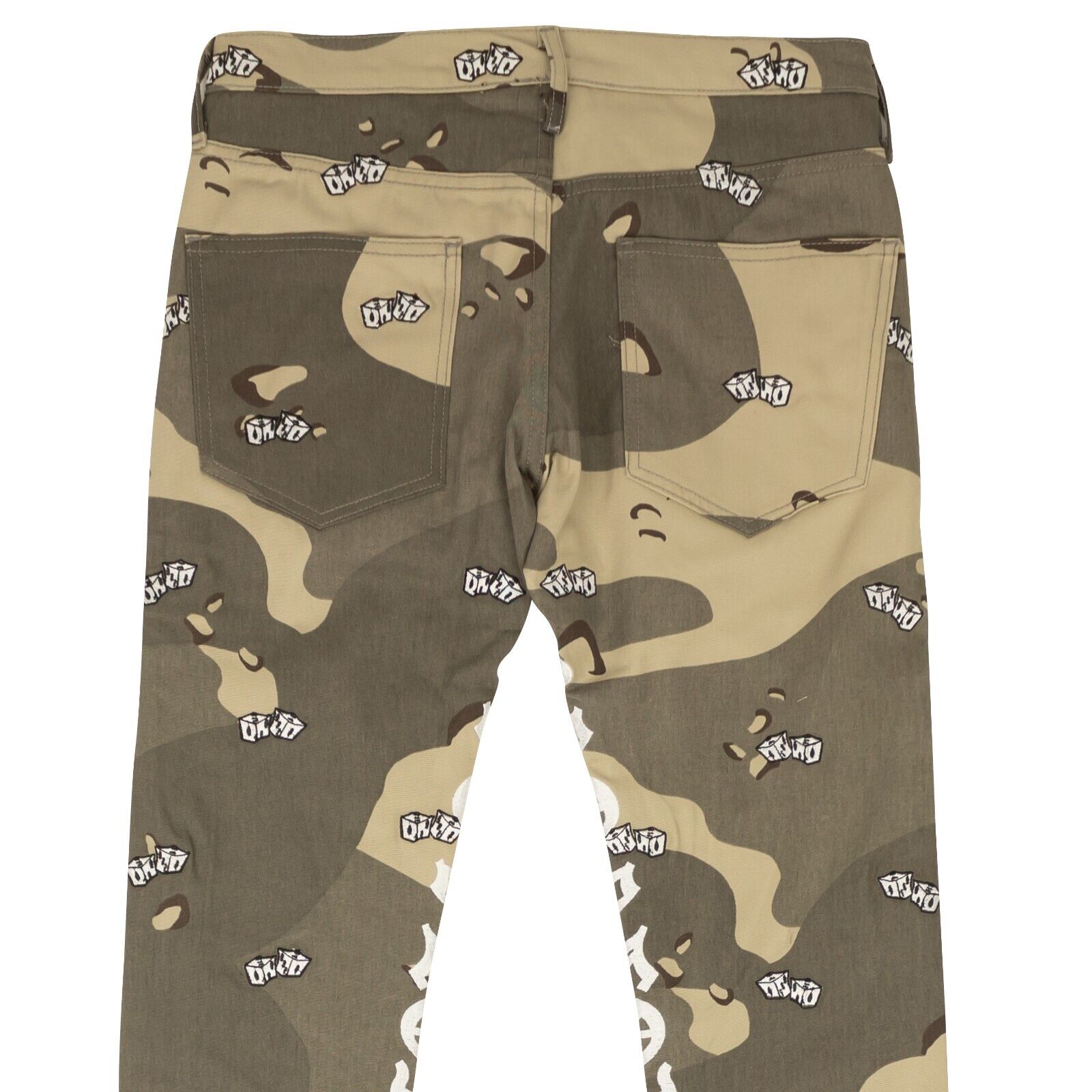 

Бежево-зеленые джинсы с 5 карманами и камуфляжным принтом Desert Camo Vlone, цвет Pattern