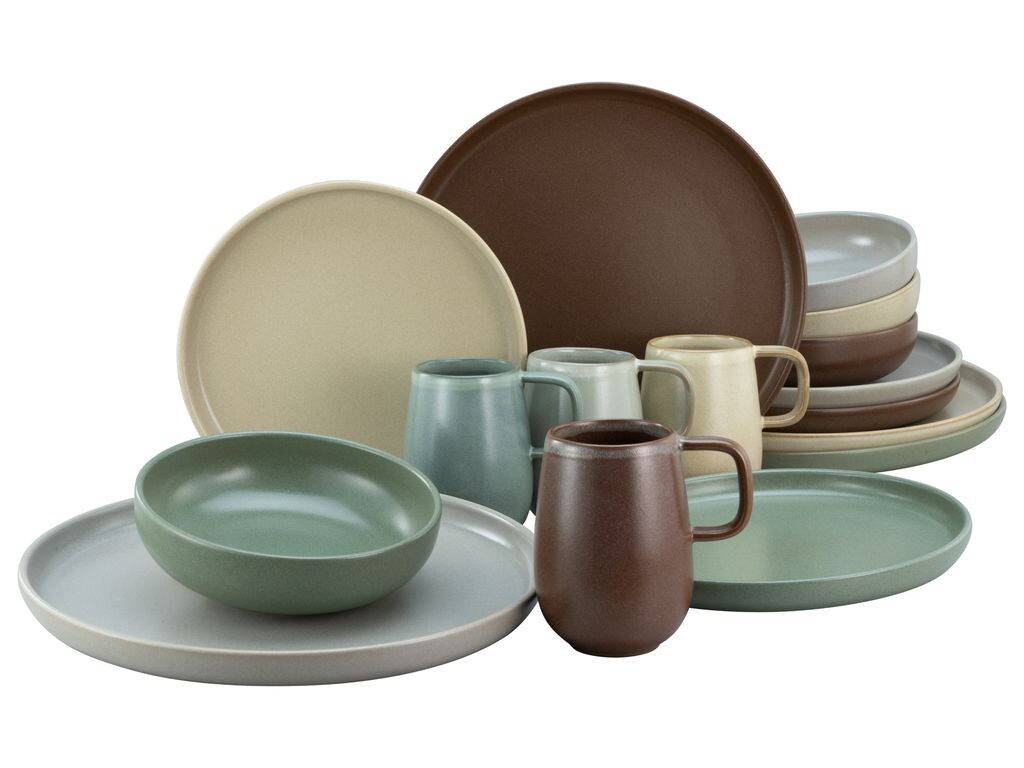 

CreaTable, 23188, Uno Natural, комбинированный сервиз, 16 предметов, керамогранит, мультиколор
