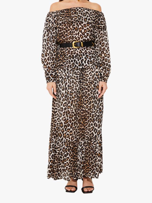 

Фадо юбка макси с леопардовым принтом SUNCOO, Brown/Multi