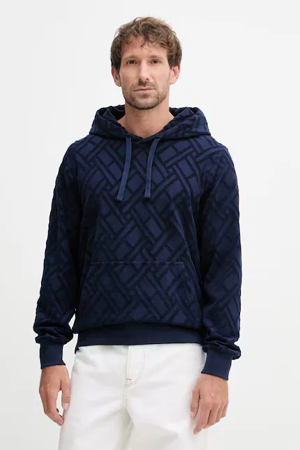 Худи мужское с геометрическим принтом SUMMER Tommy Hilfiger, синий