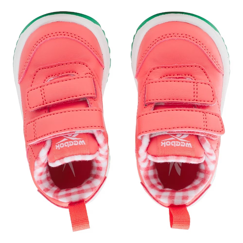 Детские кроссовки Weebok Clasp Low 2 Sneaker Toddler от Reebok, coral/white/green — фото 3
