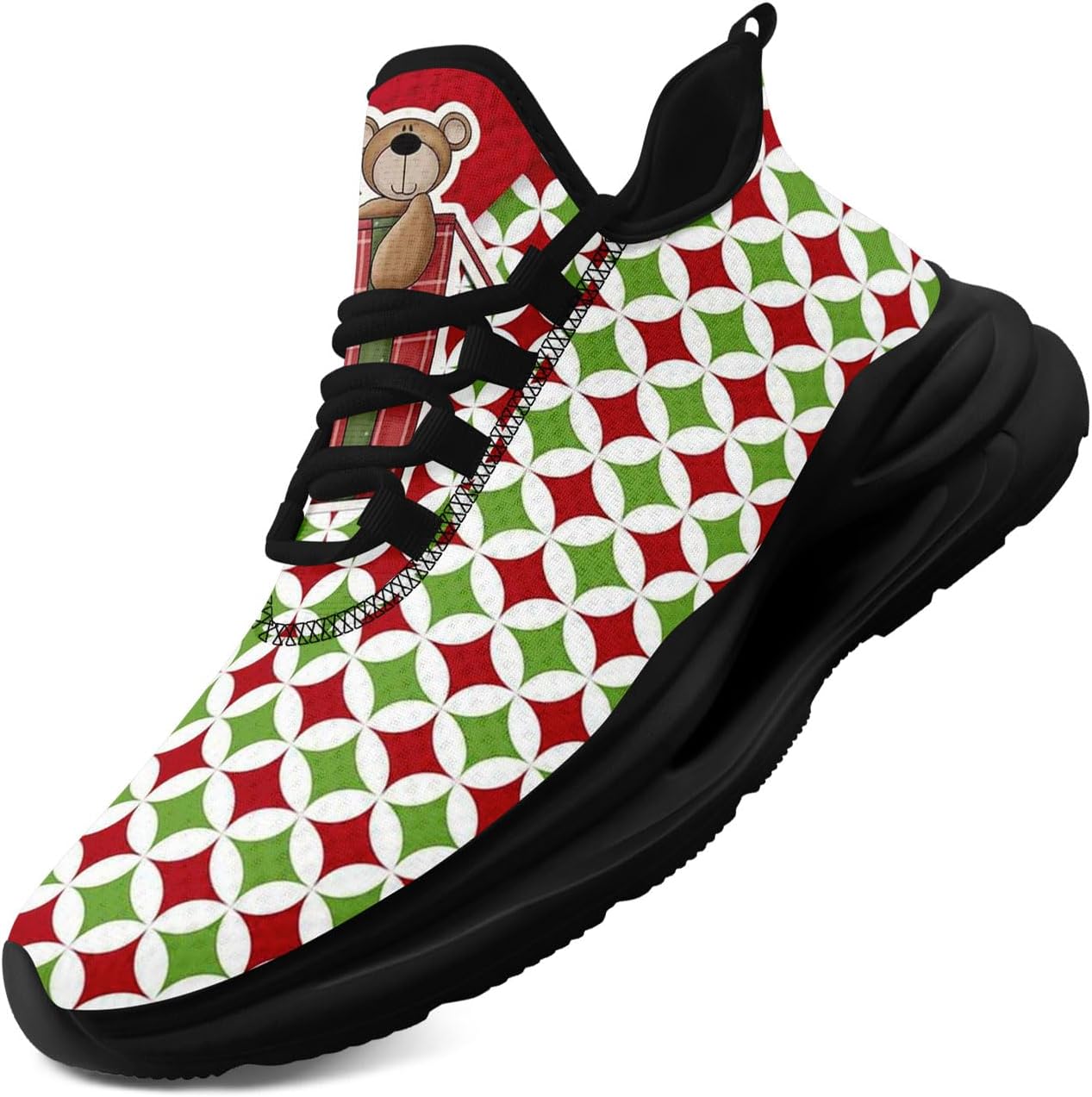 

Кроссовки с рождественской тематикой Санта-Клауса для мужчин и женщин - удобные теннисные и ходовые обувь, амортизирующие спортивные кроссовки для тренировок Coolcustomize, зеленый