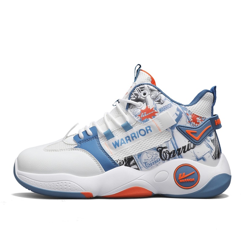 

WARRIOR Винтажные баскетбольные кроссовки мужские High top Blue/Orange