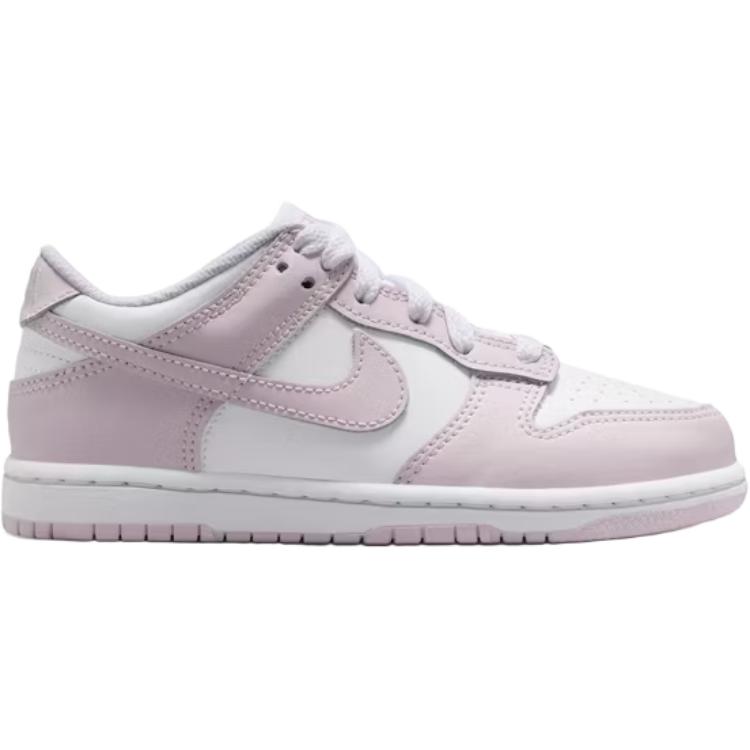 Nike Dunk Low детские скейтбординг кроссовки white light purple для детей 3-7 лет — фото 3