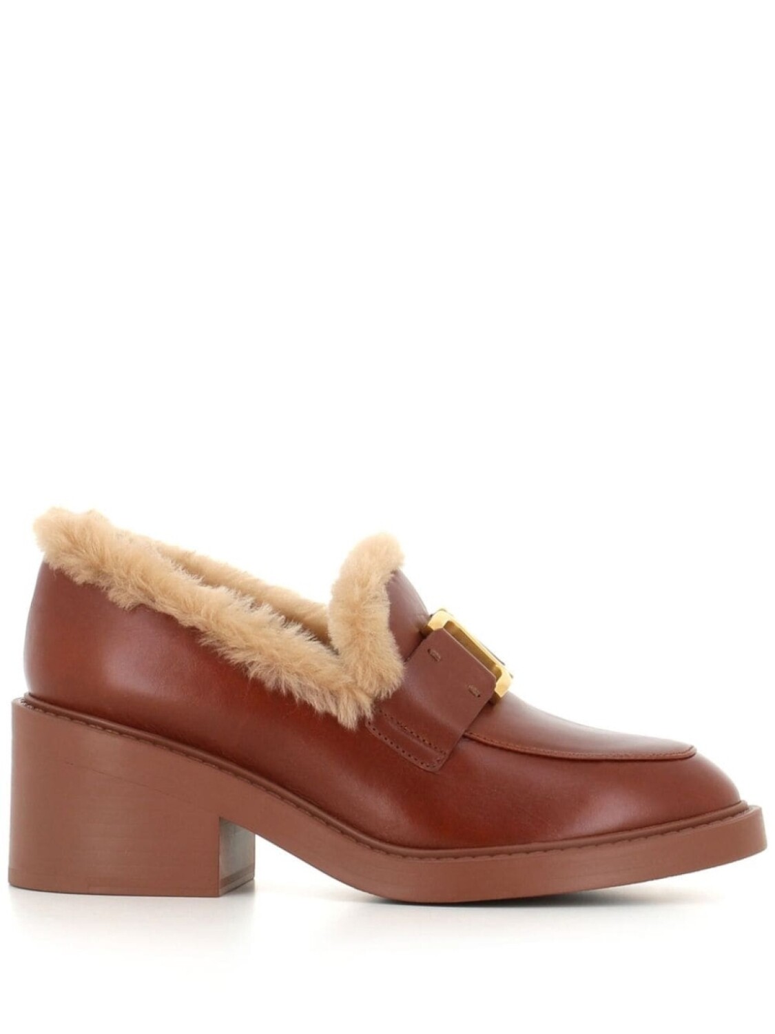 

Chloé кожаные мокасины с миндалевидным носком, коричневый