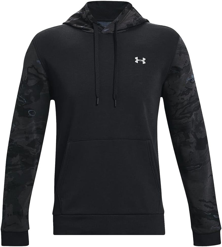 

Under Armour - мужская толстовка Rival Camo Blocked HDY Fleece, Black-Blackout Camo-Elemental