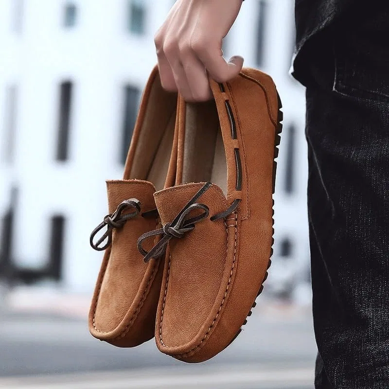 Лоферы кожаные мужские Loafers, коричнево-желтый PUGHGAETZF — фото 2