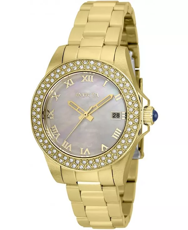 

Женские кварцевые часы Angel 36073 с тремя стрелками и белым циферблатом Invicta, white