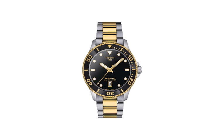 

Мужские часы с кварцевым механизмом TISSOT, корпус 40 мм из нержавеющей стали, черный циферблат, браслет из нержавеющей стали