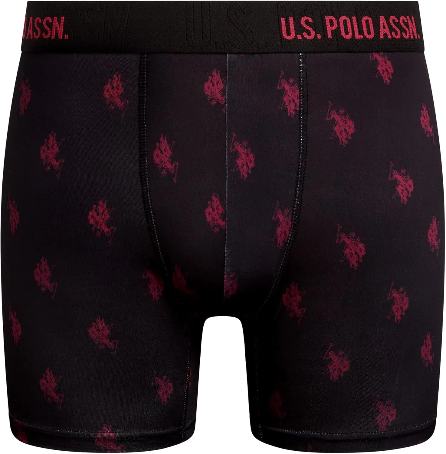 Боксеры 6-pack U.S. POLO ASSN., темно-серый/черный принт/винный красный — фото 4