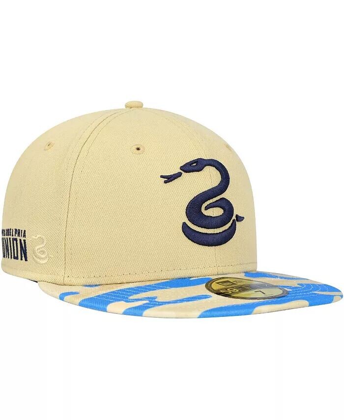 

Мужская золотисто-синяя приталенная шляпа Philadelphia Union Camo Snake 59FIFTY New Era, золотой