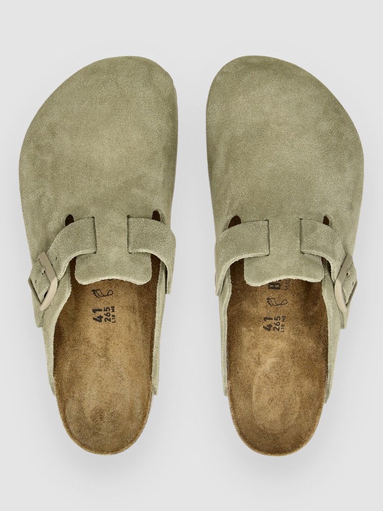Сандалии Birkenstock Boston Suede Leather Sandalen, faded khaki — фото 4