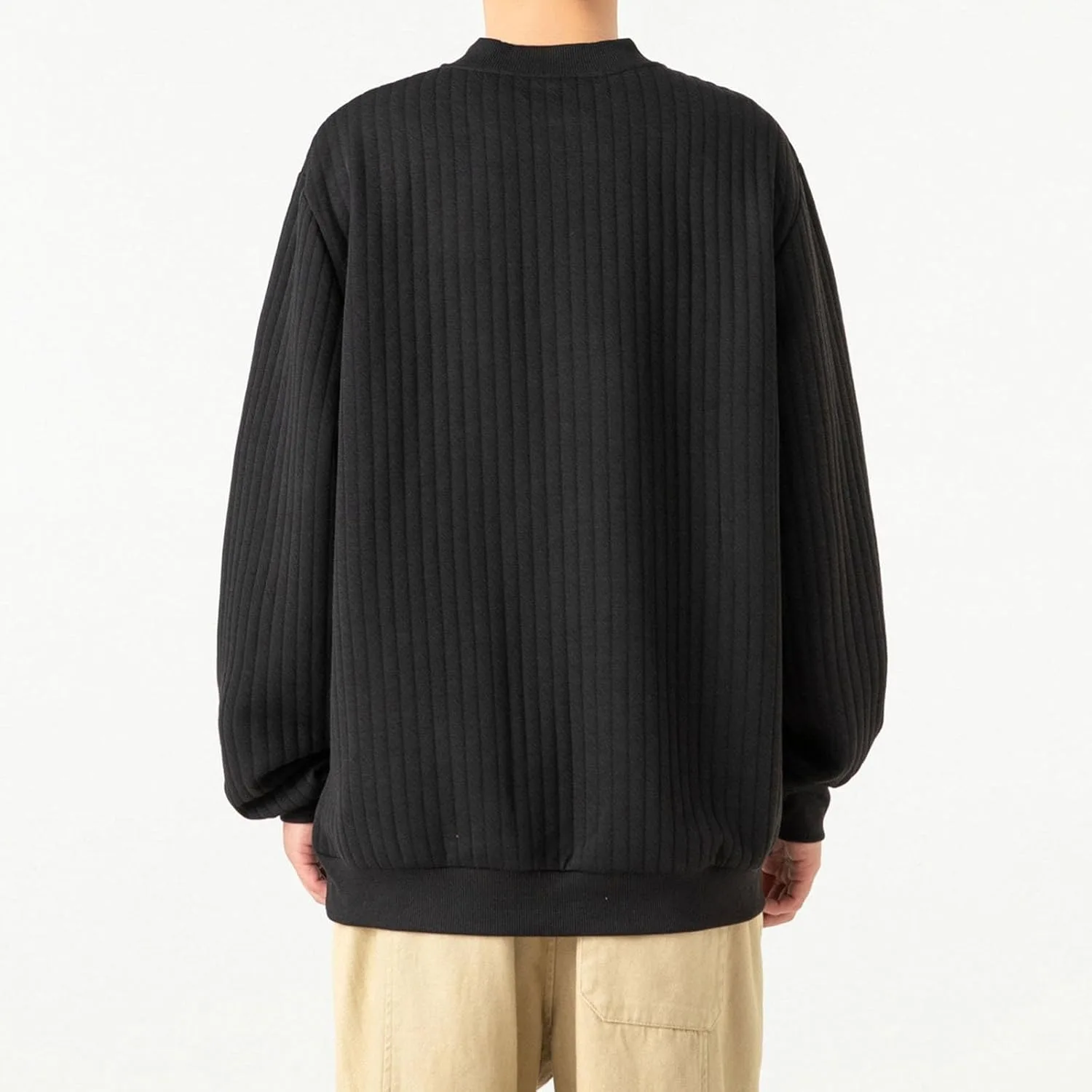 Толстовка-пуловер для мужчин с длинным рукавом и застежкой, Casual, Slim Fit, легкая, для зимы и осени — фото 3