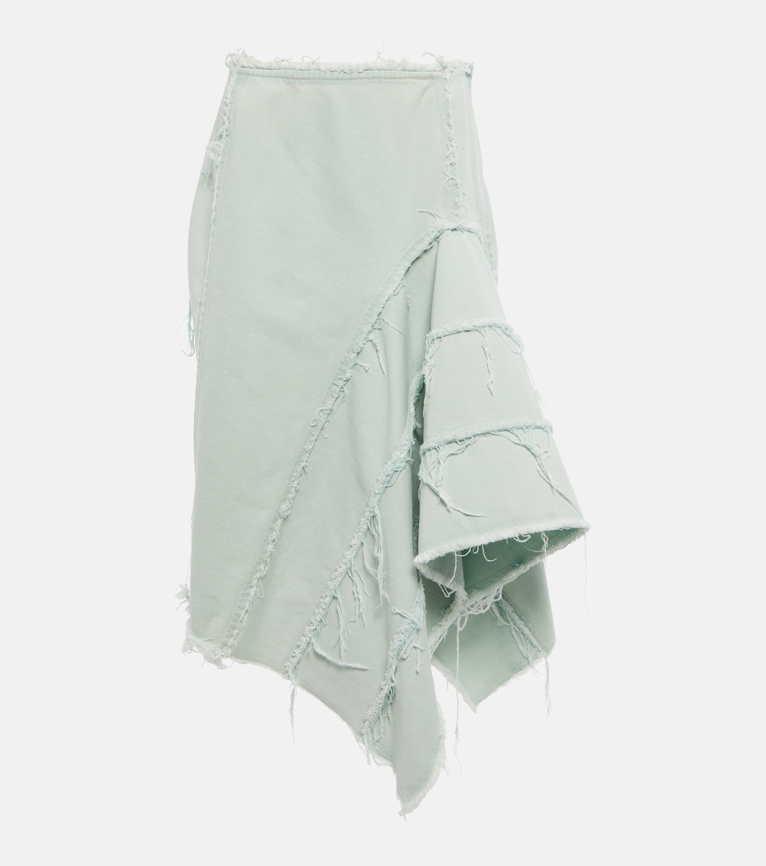

Юбка миди из потертого денима Dries Van Noten, Mint