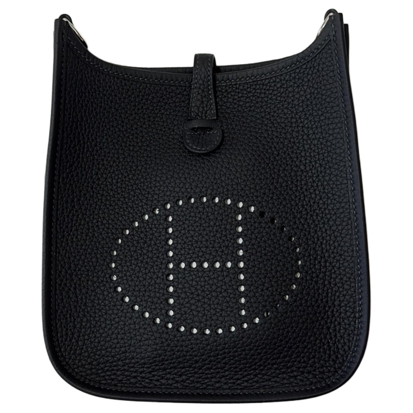 

Кожаная плечевая сумка Evelyne Clemence мини через плечо женская морской синий HERMES