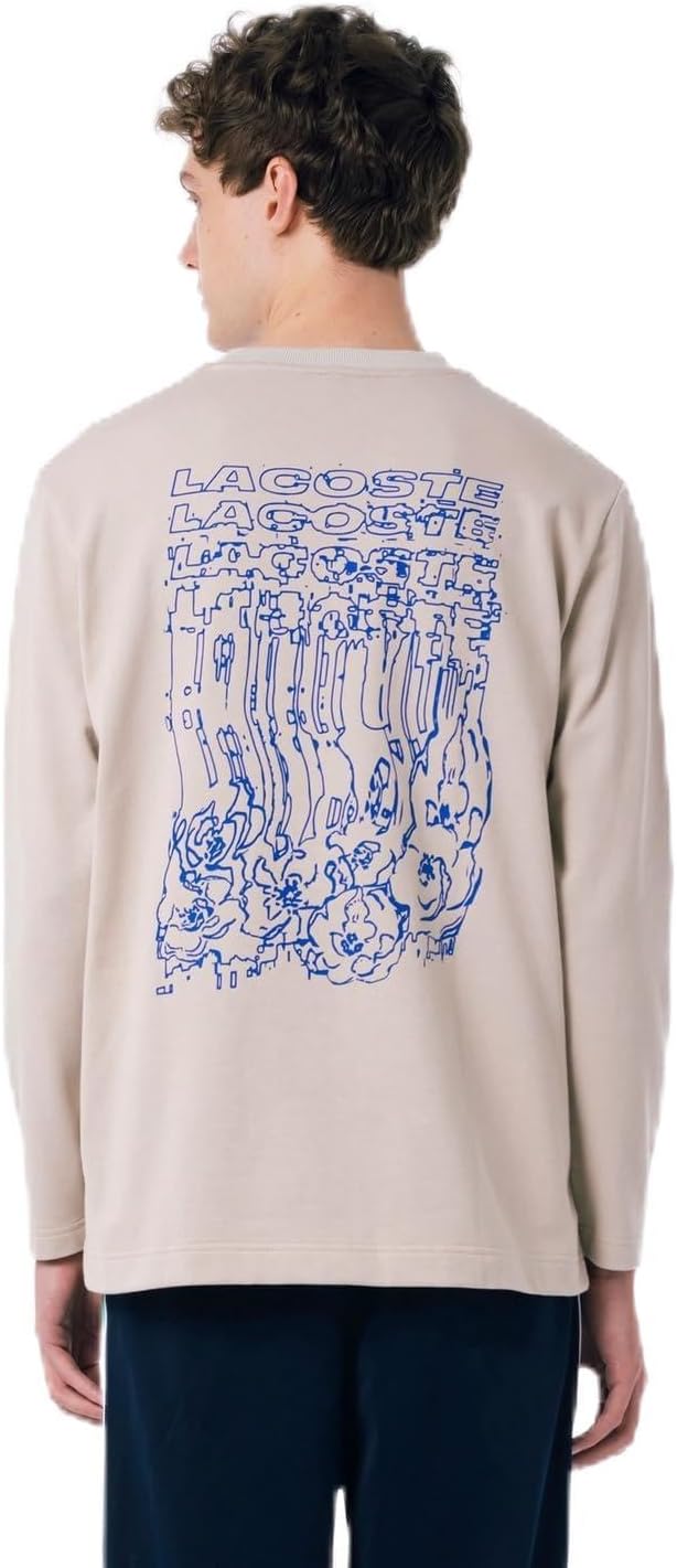 

Мужская флисовая футболка Lacoste с официальным принтом на спине TH9389-99, серый