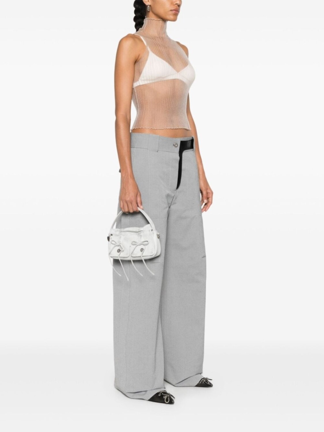 

Acne Studios мини-сумка через плечо с несколькими карманами, серый