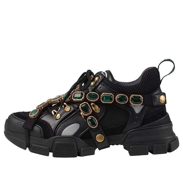 Кроссовки flashtrek crystals 'black' Gucci, черный