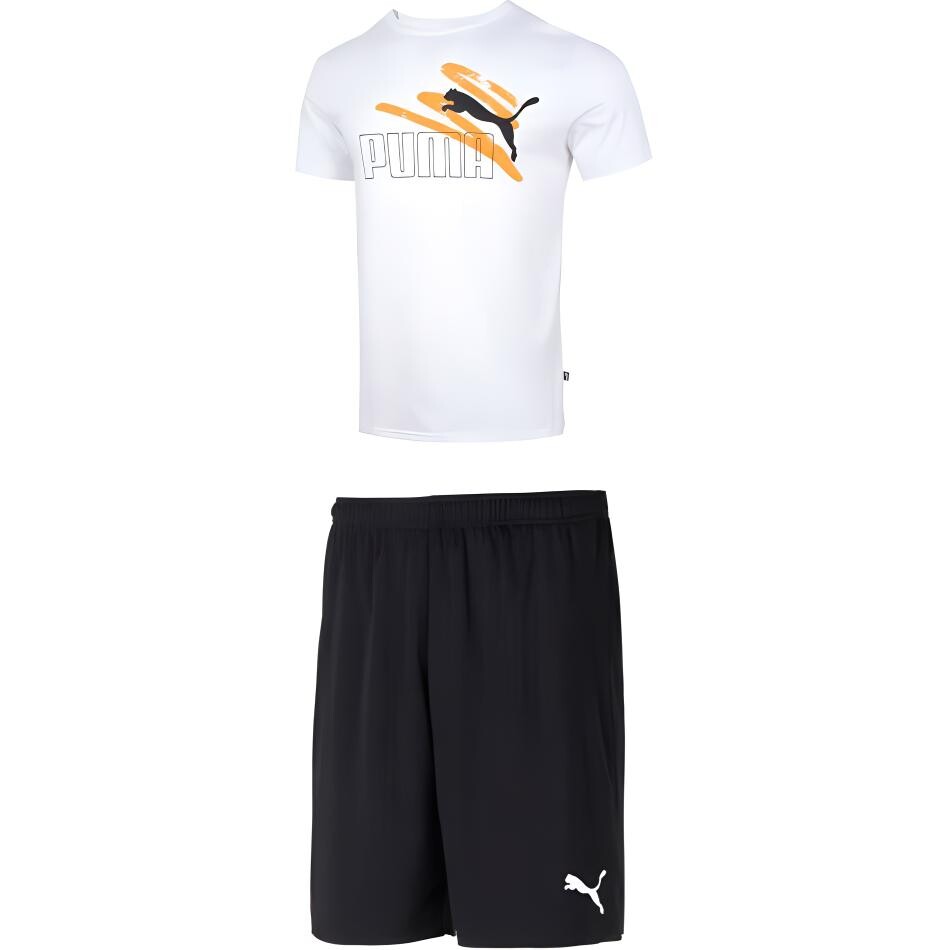 

Повседневная спортивная одежда для мужчин, белый + черный комплект Puma, черный