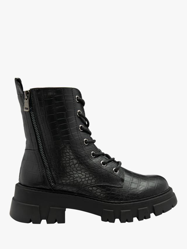 Ботинки Blyth Textured Croc Effect до щиколотки Ravel, Black