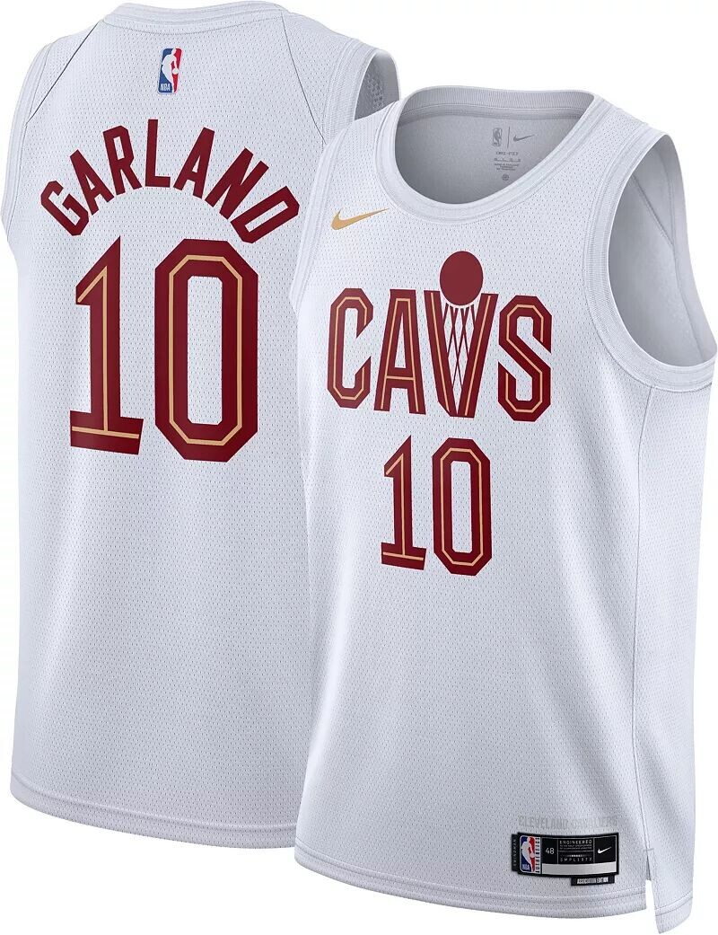 

Мужская белая майка Nike Cleveland Cavaliers Darius Garland #10 Dri-FIT Swingman