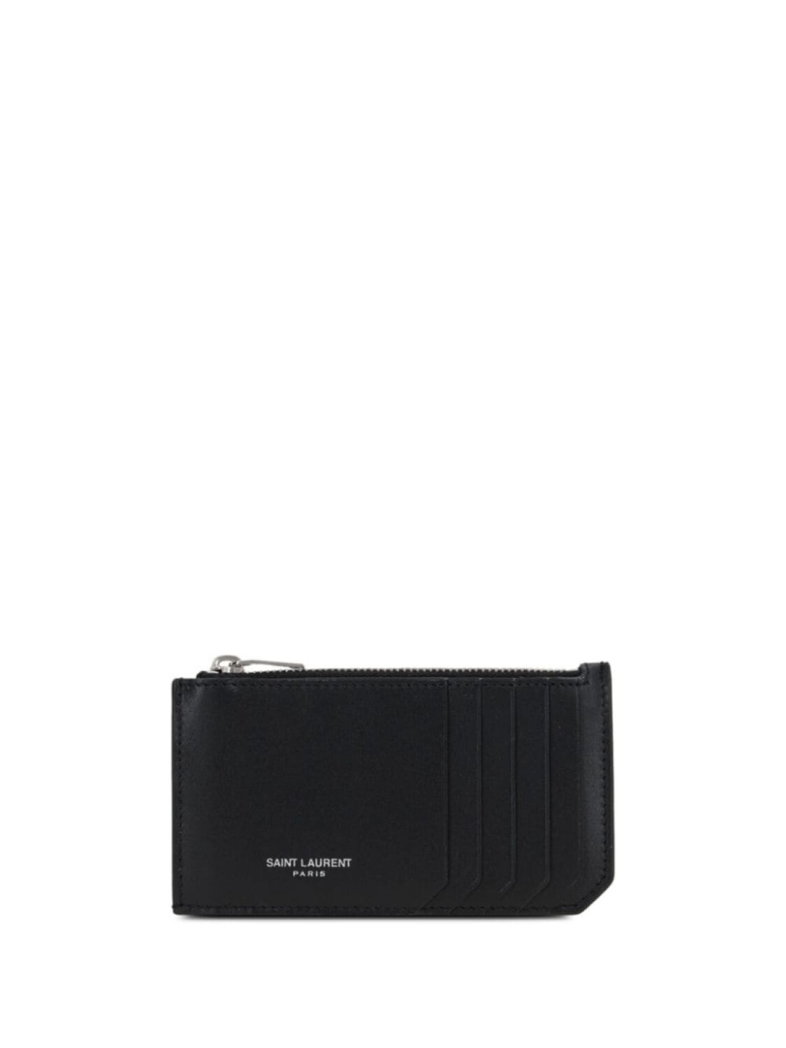 

Saint Laurent кожаный держатель карт с логотипом, черный