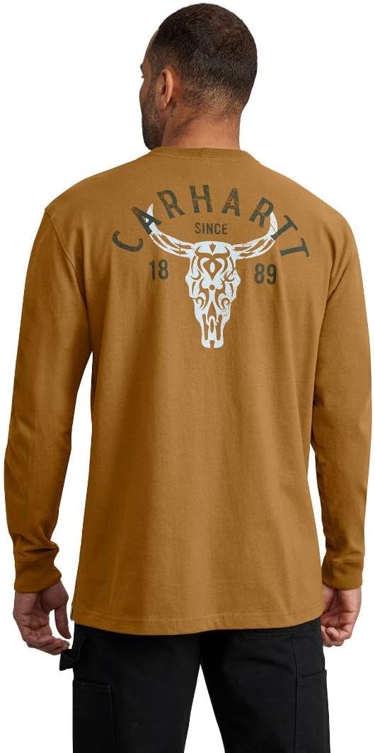 

Мужская свободная футболка Carhartt Heavyweight с длинными рукавами и принтом Longhorn, Carhartt Brown, Коричневый, Мужская свободная футболка Carhartt Heavyweight с длинными рукавами и принтом Longhorn, Carhartt Brown