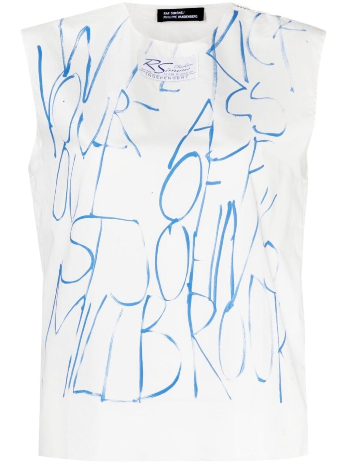 

Raf Simons топ с графичным принтом, белый