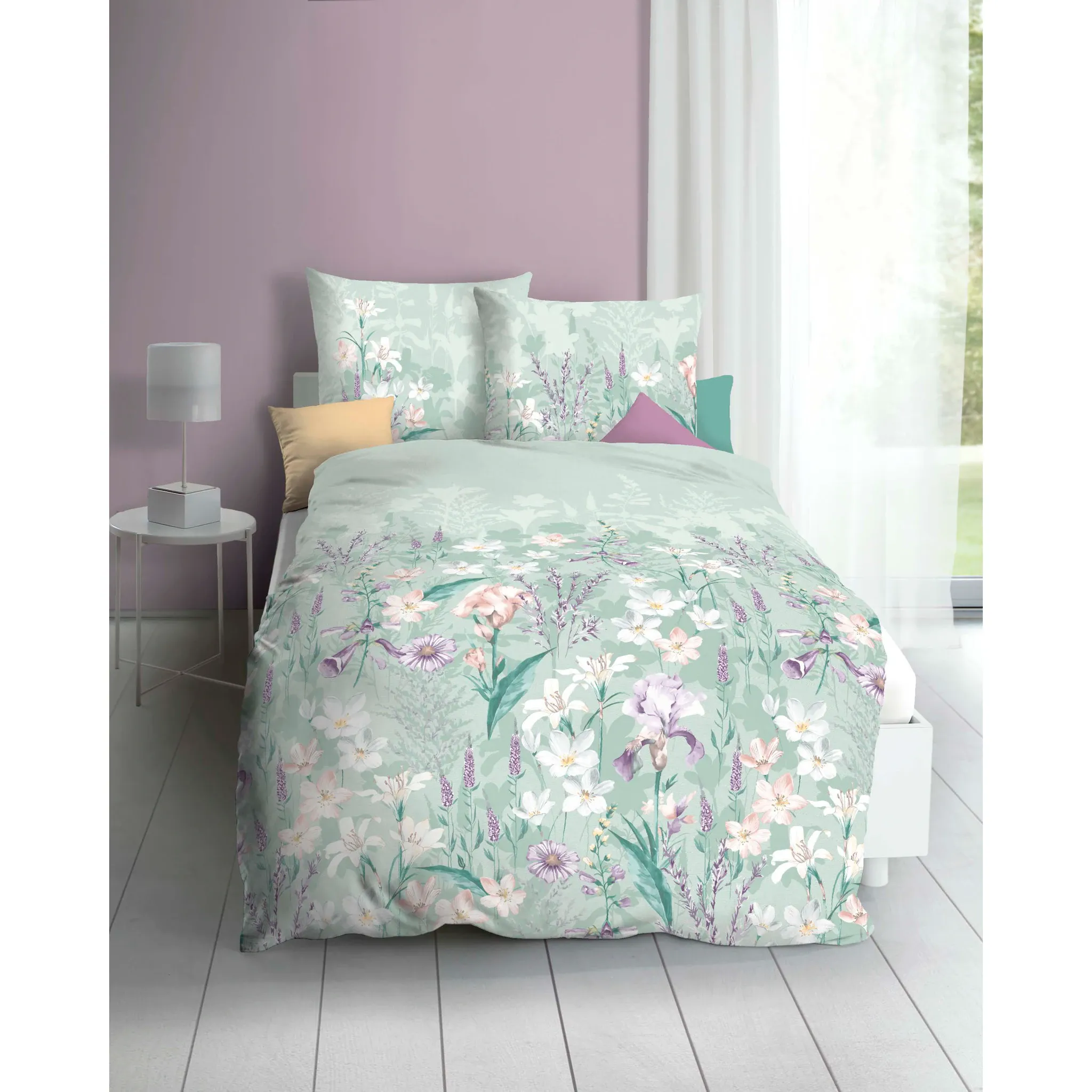 

Постельное белье Kaeppel «Lilly» с цветочным узором, цвет jade