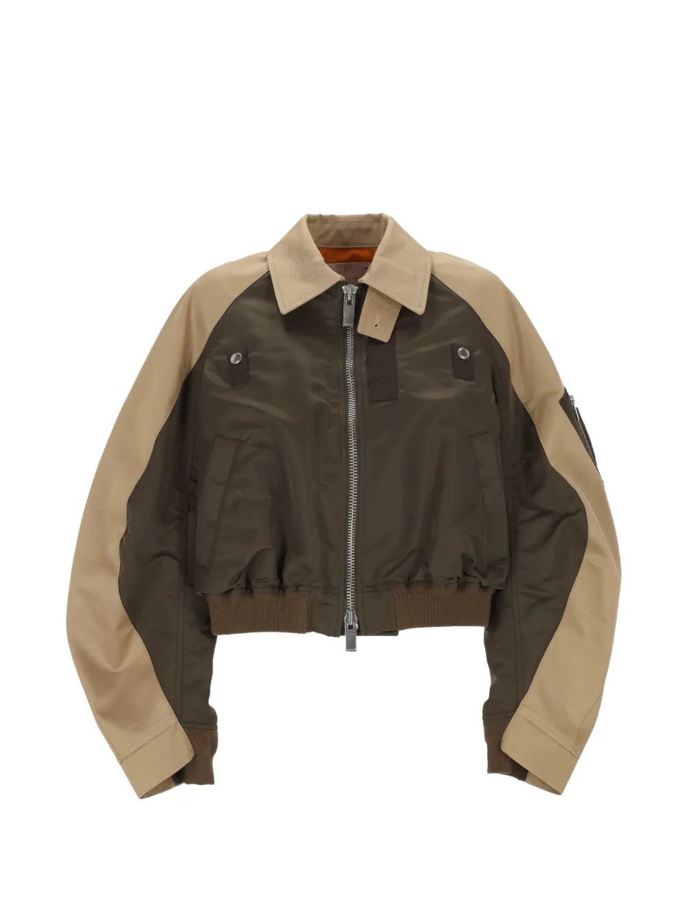 

Бомбер с контрастными вставками Sacai, зеленый