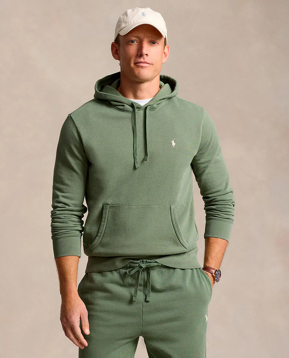 

Мужская хлопковая толстовка с капюшоном Polo Ralph Lauren, цвет Verde Mate