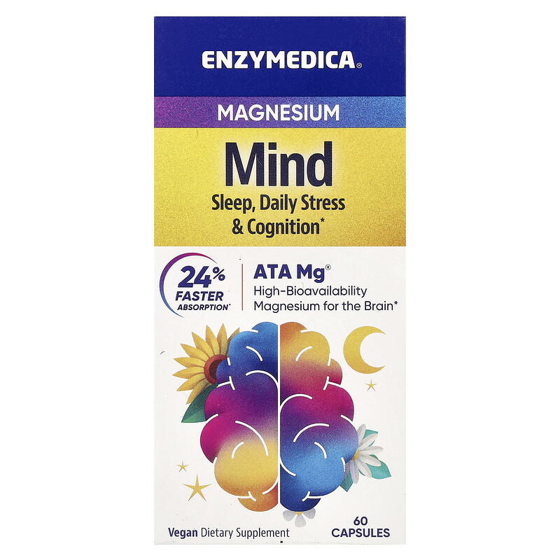 

Enzymedica, магний, для поддержки разума, 350 мг, 60 капсул