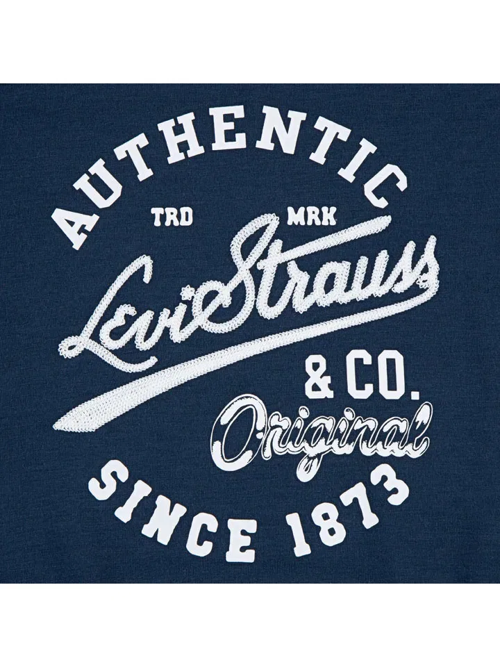 Лонгслив с принтом Levi's Kids, темно-синий — фото 3