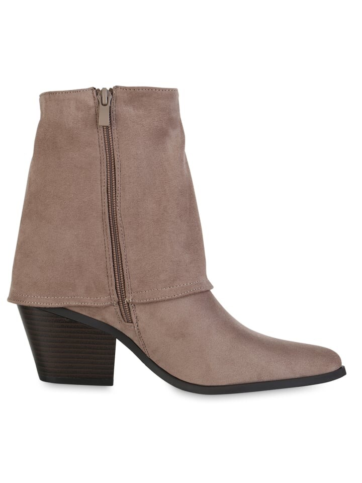 Ботильоны VAN HILL Cowboy Boots Evelyn, цвет taupe velours — фото 3