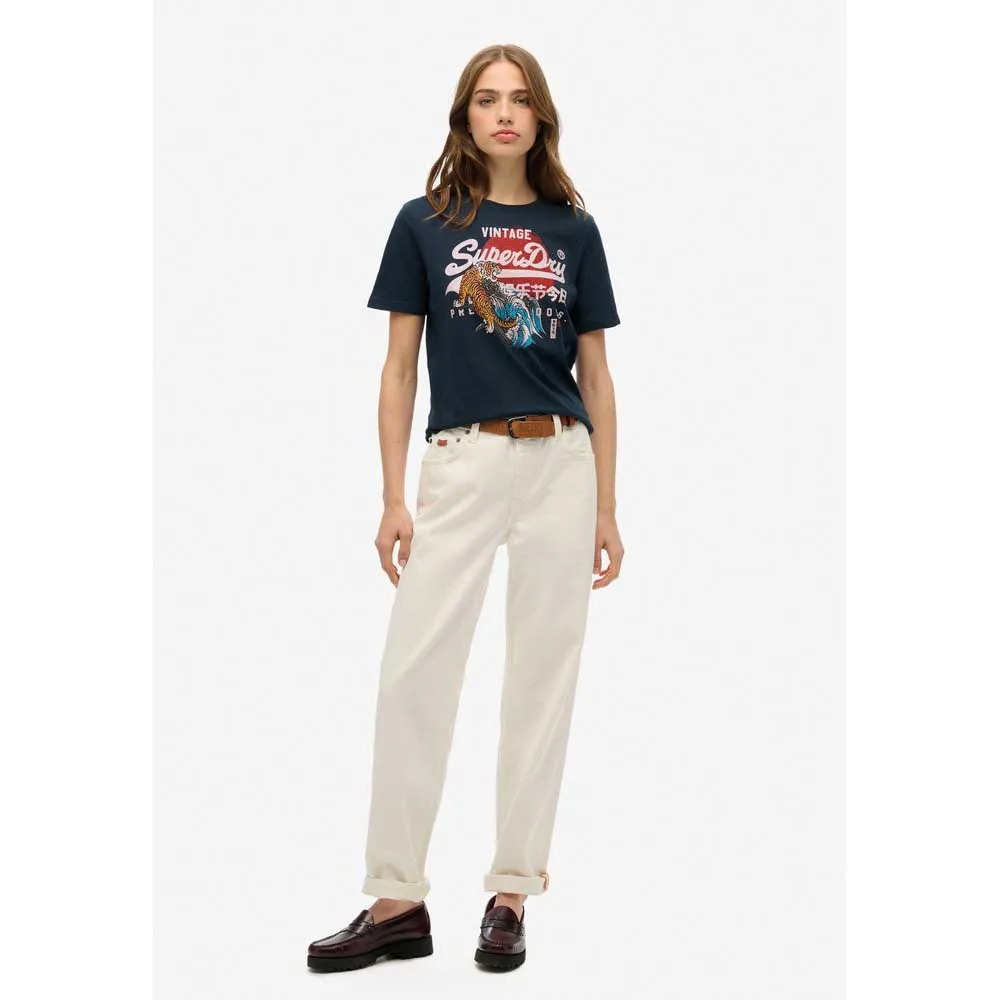 Футболка с коротким рукавом Superdry Vl Tokyo Relaxed, синий — фото 3