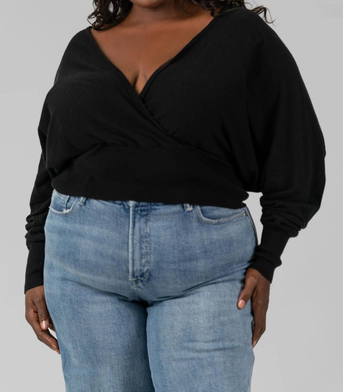 

Свитер-накидка Mullein Cotton утепленный - Plus Size, черный BITTE KAI RAND