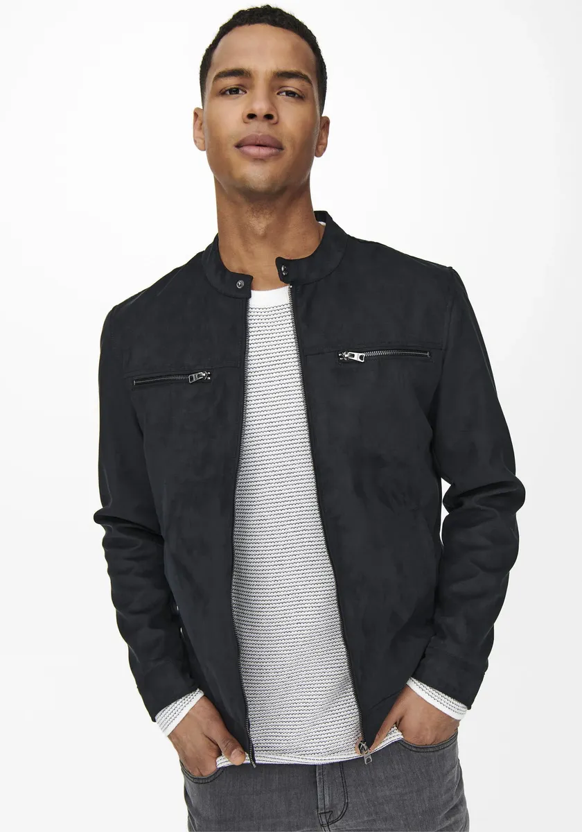 

Байкерская куртка ONLY & SONS "WILLOW JACKET", черный