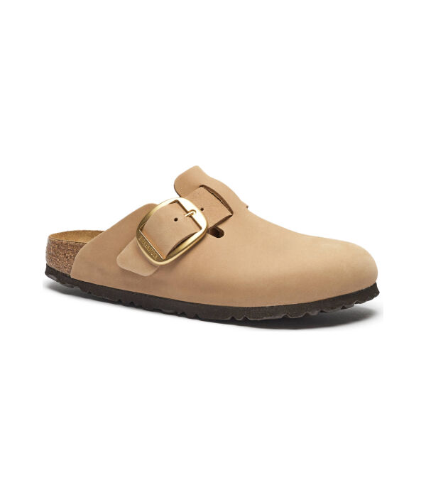 Кожаные мюли бостонские сандалии Birkenstock, бежевый