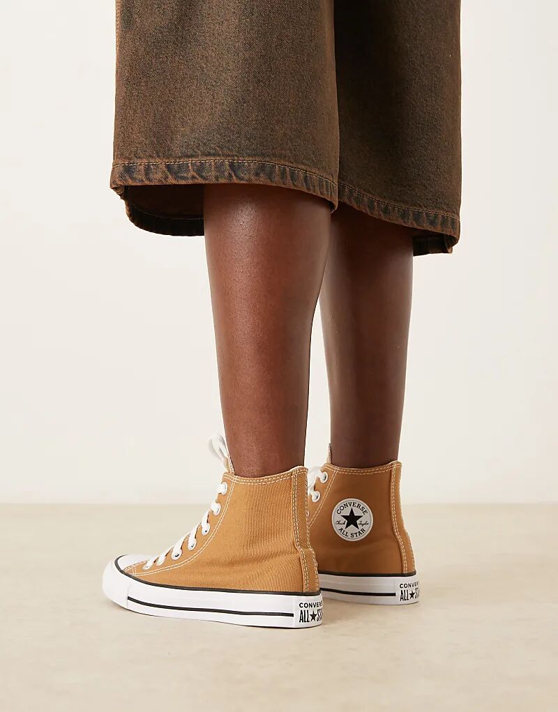 Кеды Converse Chuck Taylor All Star Hi светло-коричневого цвета — фото 3