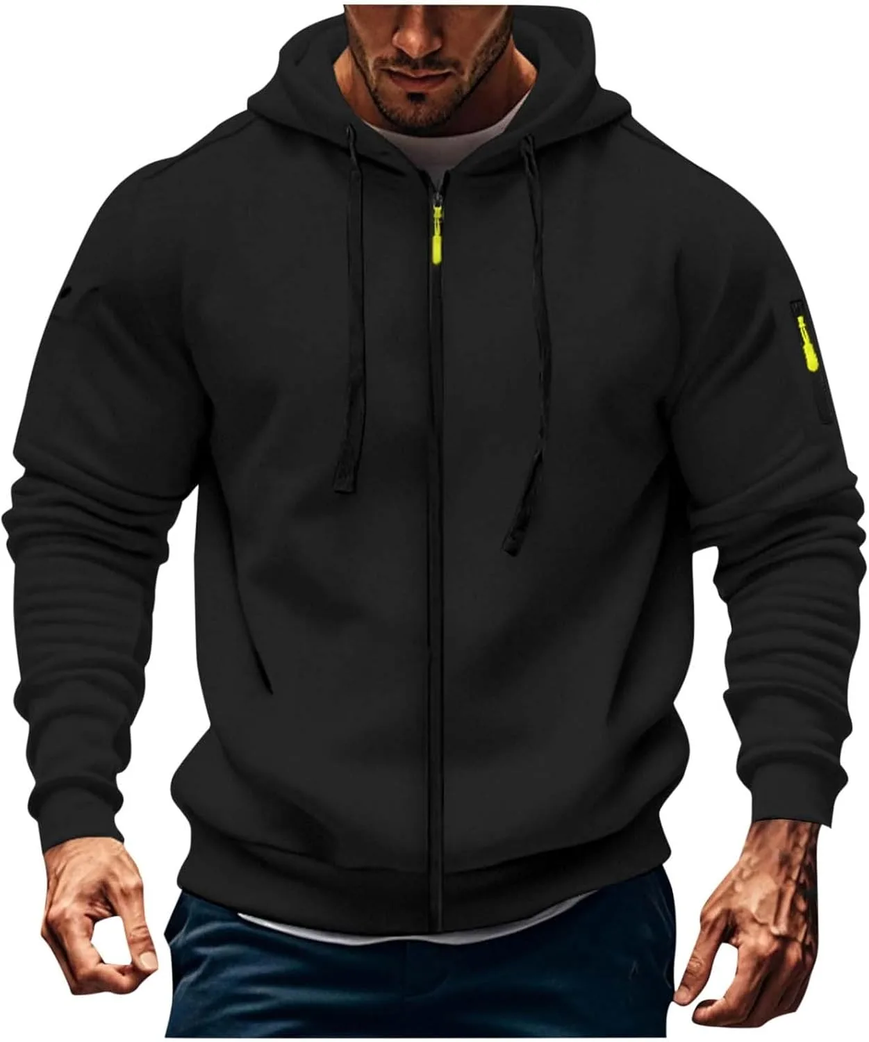 

Мужская толстовка с молнией на молнии, Casual, Long Sleeve