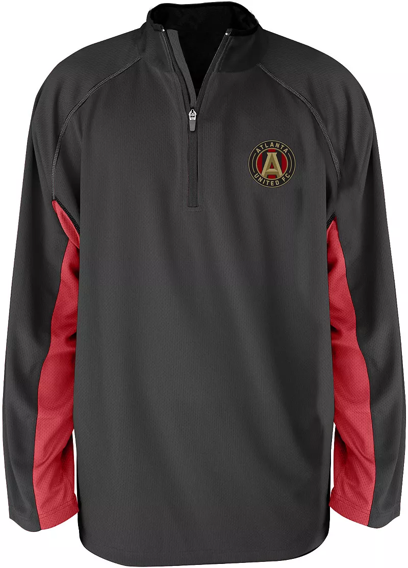 

Черный пуловер с молнией четверти и молнией 1/4 MLS Big & Tall Atlanta United FC Profile Varsity