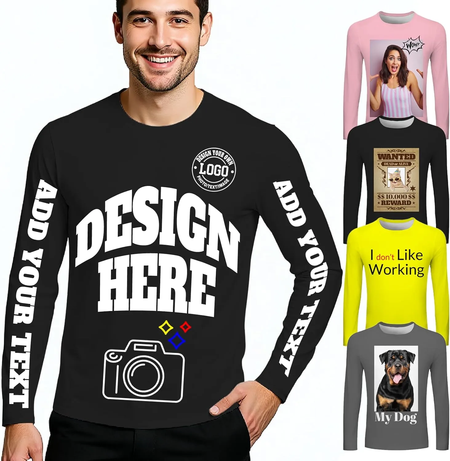 

Футболка с длинным рукавом Custom для мужчин