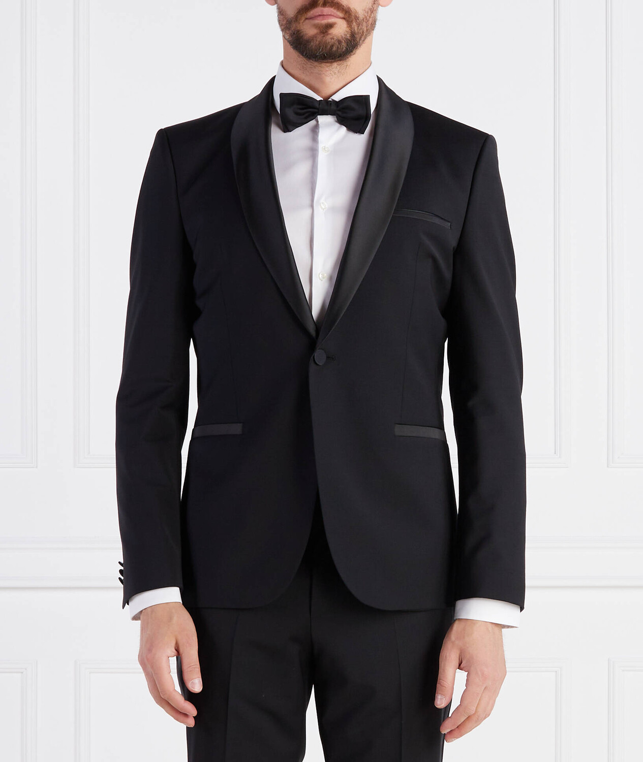 

Шерстяная куртка HUGO elegante arti224e1x slim fit, черный